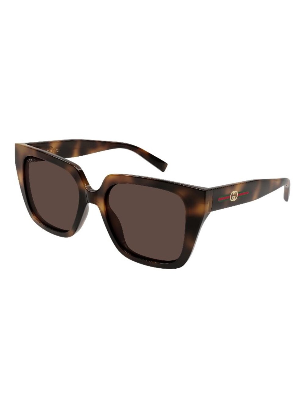 New Gucci Women's Sunglasses Havana Brown Lens Injected Frame GG2102S 002 54